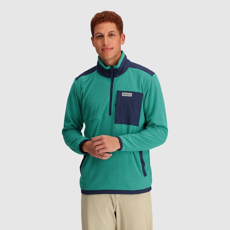 Outdoor Research Trail Mix Quarter Zip Pullover Herren Türkis | Österreich-935MULCJO