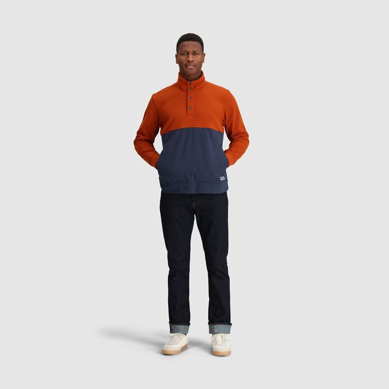 Outdoor Research Trail Mix Snap II Pullover Herren Orange Navy | Österreich-472OZQBWT