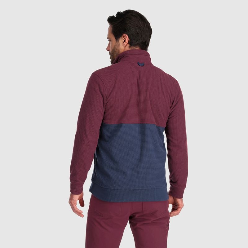 Outdoor Research Trail Mix Snap II Pullover Herren Bordeaux Navy | Österreich-507LEYHJF