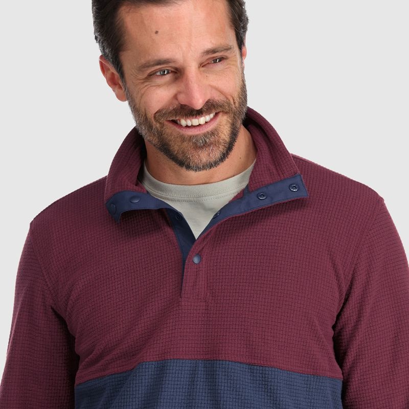 Outdoor Research Trail Mix Snap II Pullover Herren Bordeaux Navy | Österreich-507LEYHJF