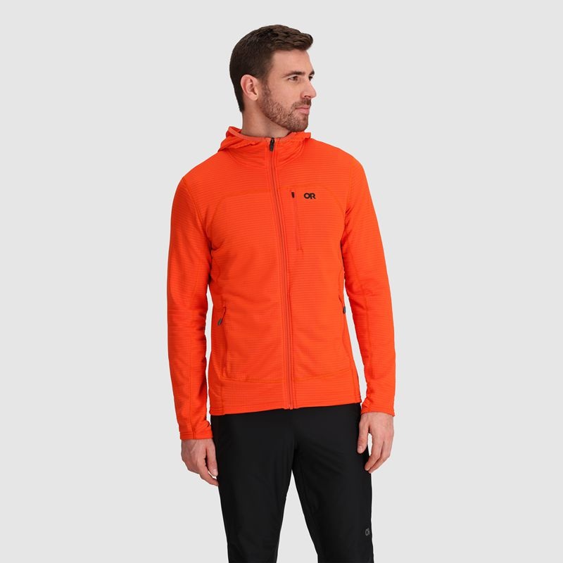 Outdoor Research Vigor Grid Fleece Full Zip Hoodie Herren Orange | Österreich-158IEWFCK