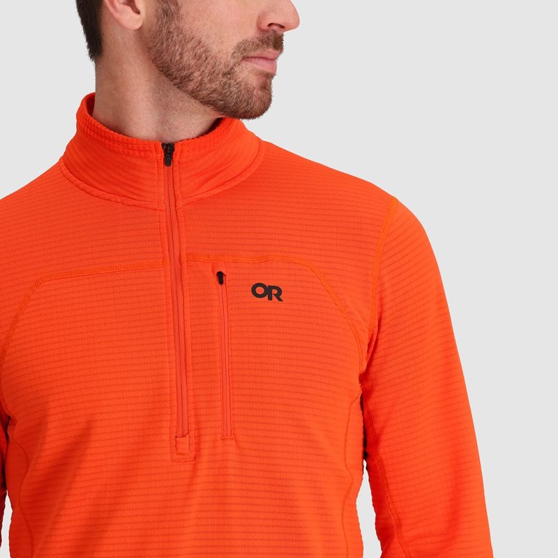 Outdoor Research Vigor Grid Fleece Half Zip Fleece Herren Orange | Österreich-596GYIKWD