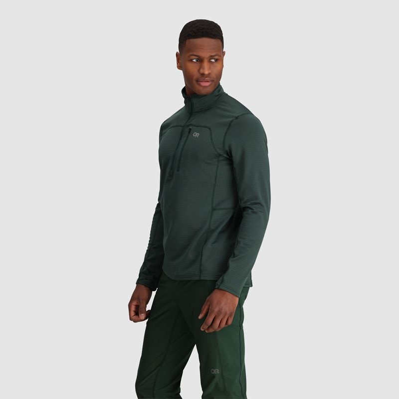 Outdoor Research Vigor Grid Fleece Half Zip Fleece Herren Grün | Österreich-078XVAWUQ