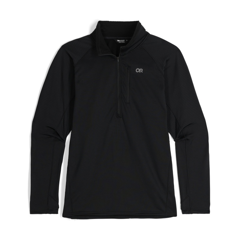 Outdoor Research Vigor Grid Half Zip-Plus Fleece Damen Schwarz | Österreich-673QOSMFD