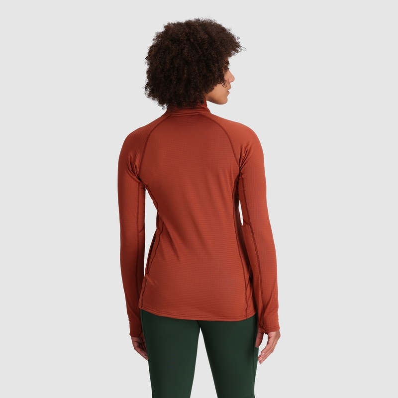 Outdoor Research Vigor Grid Quarter Zip Fleece Damen Rot Braun | Österreich-902VFZPMA