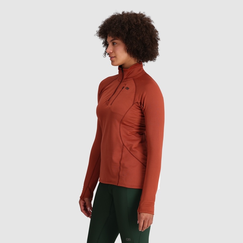 Outdoor Research Vigor Grid Quarter Zip Fleece Damen Rot Braun | Österreich-902VFZPMA