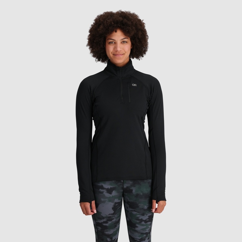 Outdoor Research Vigor Grid Quarter Zip Fleece Damen Schwarz | Österreich-860ITCUQY