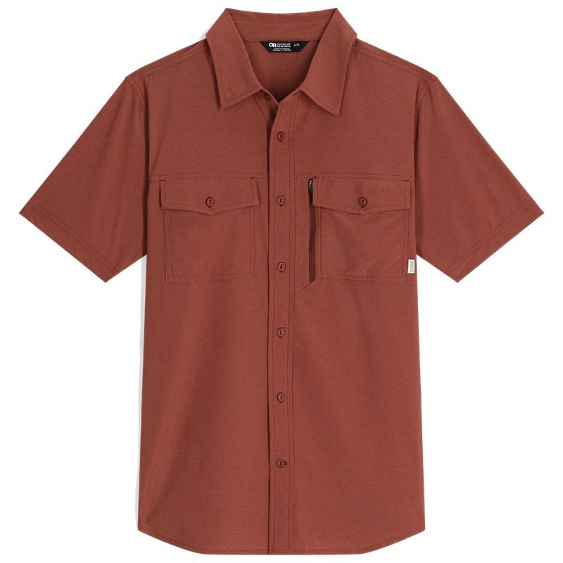 Outdoor Research Way Station Kurzes Sleeve Hemd Herren Rot Braun | Österreich-920TBPKEJ