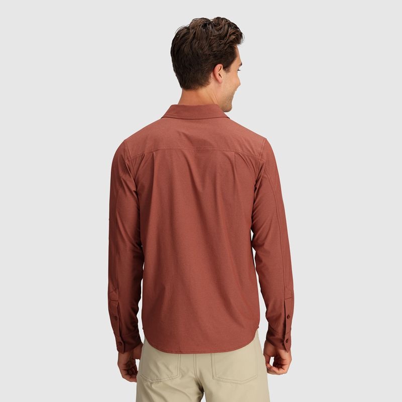 Outdoor Research Way Station Long Sleeve Hemd Herren Rot Braun | Österreich-471CMBGJY